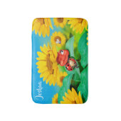 Kleine badmat Zonnebloemen Ladybug (Voorkant Verticaal)
