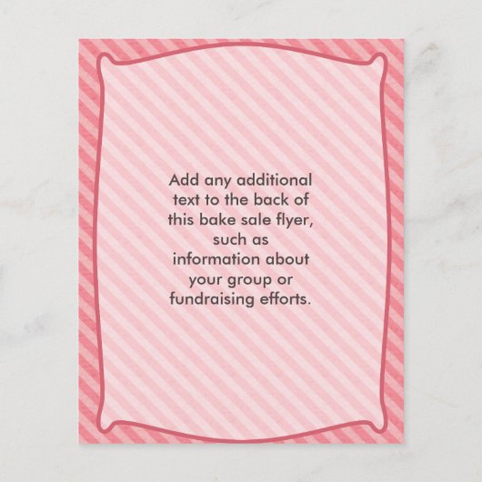 Kleine bake-verkoopbrochures, zoete roze truien flyer (Achterkant)