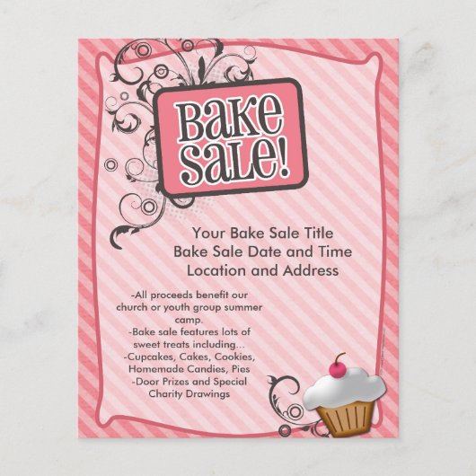 Kleine bake-verkoopbrochures, zoete roze truien flyer (Voorkant)