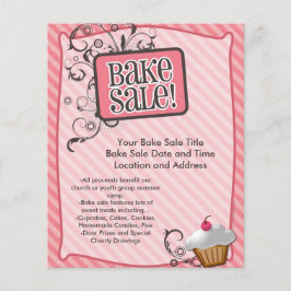 Kleine bake-verkoopbrochures, zoete roze truien flyer