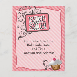 Kleine bake-verkoopbrochures, zoete roze truien flyer