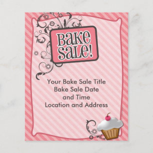 Kleine bake-verkoopbrochures, zoete roze truien flyer