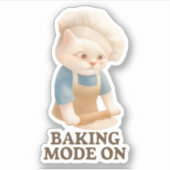 Kleine Bakker Kat: Knus Morgen Kneedkunst Sticker (Voorkant)
