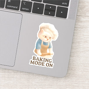 Kleine Bakker Kat: Knus Morgen Kneedkunst Sticker
