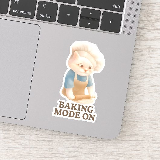 Kleine Bakker Kat: Knus Morgen Kneedkunst Sticker (Detail)