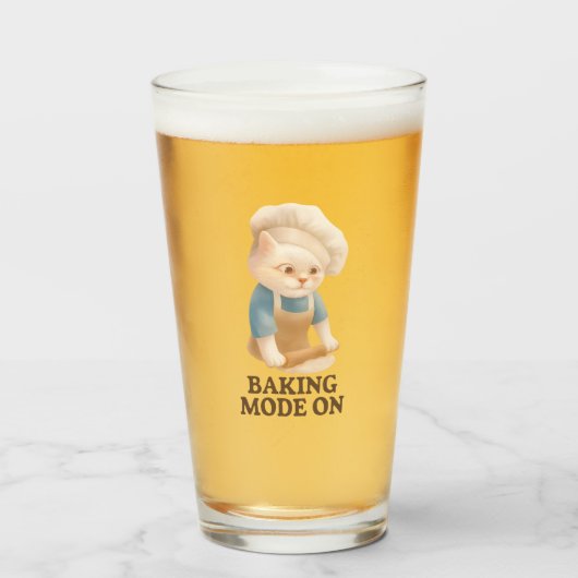 Kleine bakkerkat: knus ochtend kneden kunst glas (Voorkant gevuld)