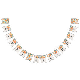 kleine balies blij verjaardagsbanner oranje verjaa vlaggetjes