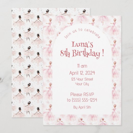 Kleine Ballerina #1 - Zwart Meisje Kaart (Voorkant / Achterkant)