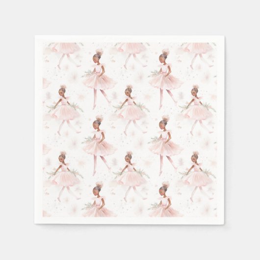 Kleine Ballerina #2 - Zwart Meisje Servet (Voorkant)