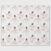 Kleine Ballerina #6 - Zwart Meisje Cadeaupapier (Vlak)