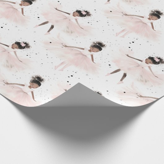 Kleine Ballerina #6 - Zwart Meisje Cadeaupapier (Hoek)