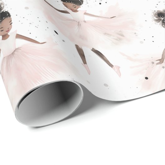 Kleine Ballerina #6 - Zwart Meisje Cadeaupapier (Rol Hoek)