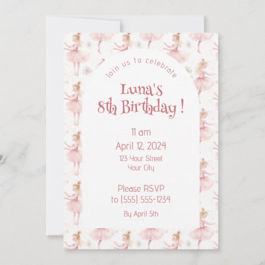 Kleine Ballerina #9 - Blond Meisje Kaart (Voorkant)