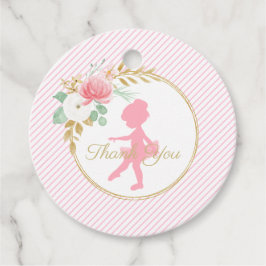 Kleine Ballerina bloemen en strepen Dank u Labels