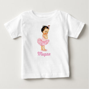Kleine ballerina bruinharig roze tutu