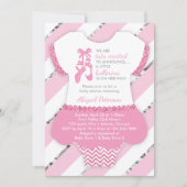 Kleine Ballerina Douche Uitnodigen, Tutu, Faux Gli Kaart (Voorkant)