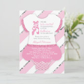 Kleine Ballerina Douche Uitnodigen, Tutu, Faux Gli Kaart (Staand voorkant)