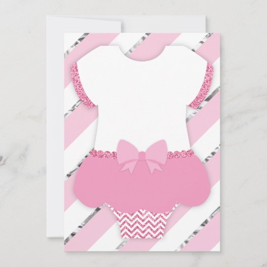 Kleine Ballerina Douche Uitnodigen, Tutu, Faux Gli Kaart (Achterkant)