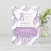 Kleine Ballerina Douche Uitnodigen, Tutu, Faux Gli Kaart (Staand voorkant)