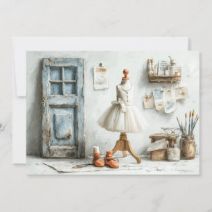 Kleine Ballerina – Franse Studio Verjaardagsfeestj Kaart