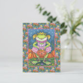 KLEINE BALLERINA FROG TRICK OF BEHANDELING IN TUTU FEESTDAGENKAART (Staand voorkant)