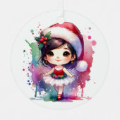  kleine ballerina gepersonaliseerde kerst metalen ornament (Voorkant)