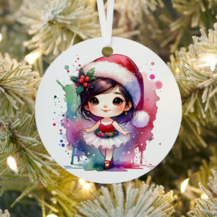 kleine ballerina gepersonaliseerde kerst metalen ornament