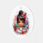  kleine ballerina gepersonaliseerde kerst metalen ornament (Voorkant links)