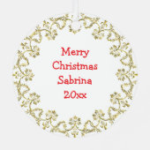  kleine ballerina gepersonaliseerde kerst metalen ornament (Achterkant)