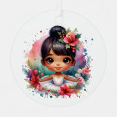  kleine ballerina gepersonaliseerde kerst metalen ornament (Voorkant)