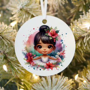  kleine ballerina gepersonaliseerde kerst metalen ornament