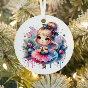 kleine ballerina gepersonaliseerde kerst metalen ornament