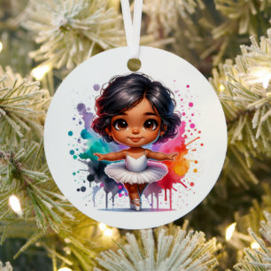 kleine ballerina gepersonaliseerde kerst metalen ornament