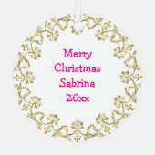  kleine ballerina gepersonaliseerde kerst metalen ornament (Achterkant)