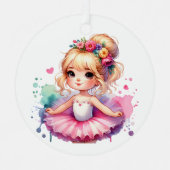  kleine ballerina gepersonaliseerde kerst metalen ornament (Voorkant)