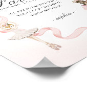 Kleine Ballerina gunsten grillige verjaardag teken Poster (Hoek)