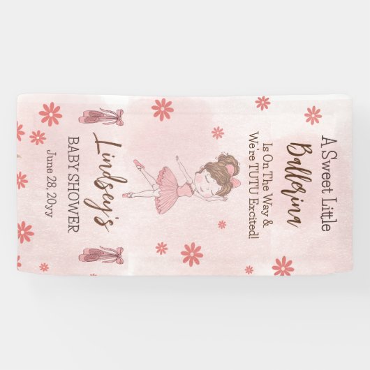Kleine ballerina is onderweg naar Tutu Baby Spandoek (Horizontaal)