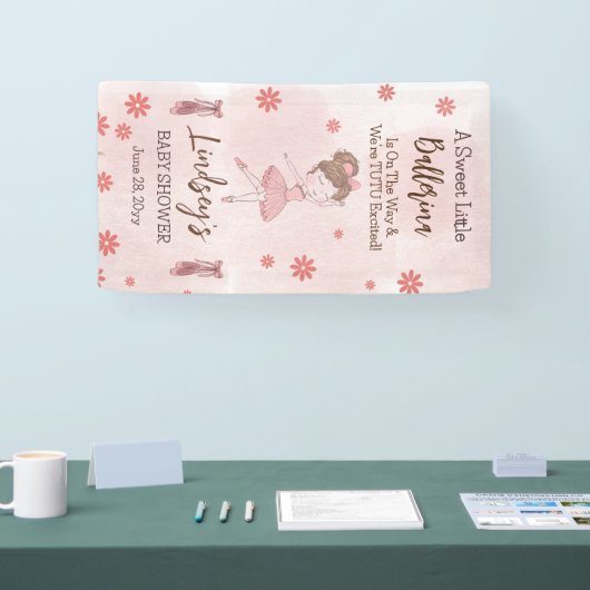 Kleine ballerina is onderweg naar Tutu Baby Spandoek (Beurs)