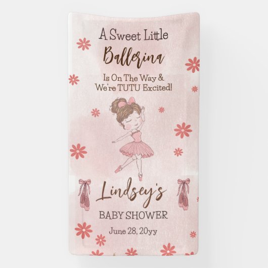 Kleine ballerina is onderweg naar Tutu Baby Spandoek (Verticaal)