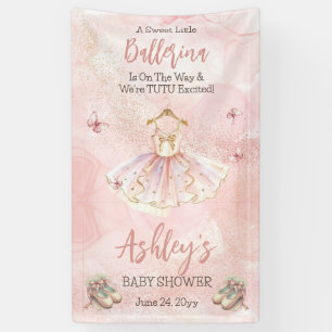 Kleine ballerina is op weg naar Tutu Baby shower Spandoek