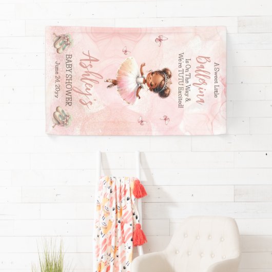 Kleine ballerina is op weg naar Tutu Baby shower Spandoek (Insitu)