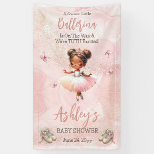 Kleine ballerina is op weg naar Tutu Baby shower Spandoek