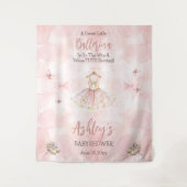 Kleine ballerina is op weg naar Tutu Baby shower Wandkleed (Voorkant)