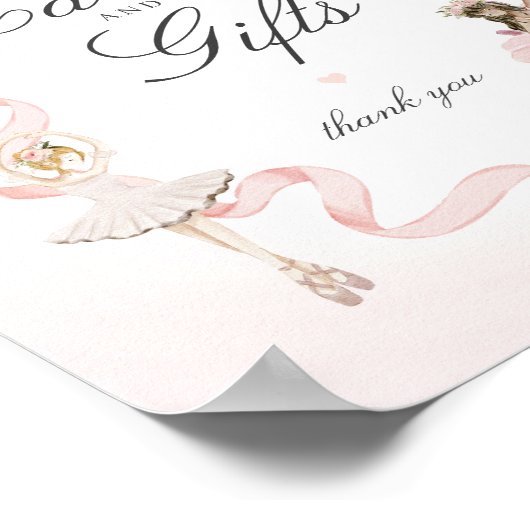 Kleine Ballerina Kaarten en cadeaus Verjaardagsbor Poster (Hoek)