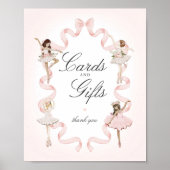 Kleine Ballerina Kaarten en cadeaus Verjaardagsbor Poster (Voorkant)