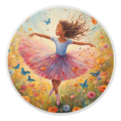 Kleine ballerina keramische knop (Voorkant)