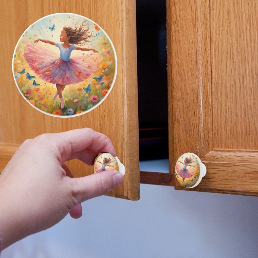 Kleine ballerina keramische knop
