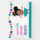 Kleine Ballerina Kleurrijke Verjaardagsjurk Spandoek (Verticaal)