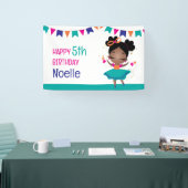 Kleine Ballerina Kleurrijke Verjaardagsjurk Spandoek (Beurs)