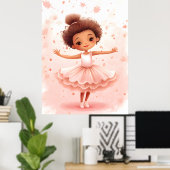 Kleine Ballerina Kunst Kinderen Poster (Thuiskantoor)